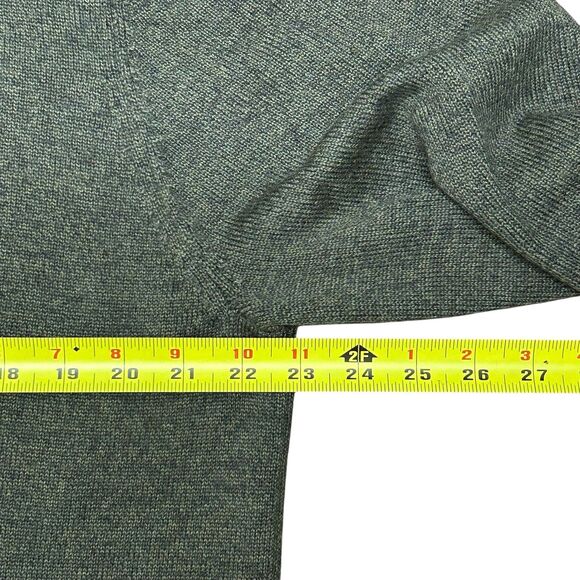 Brooks Brothers Merino Wool Sweater Mens Large 1/4 Zip Pullover Green Heathered - Picture 5 of 9